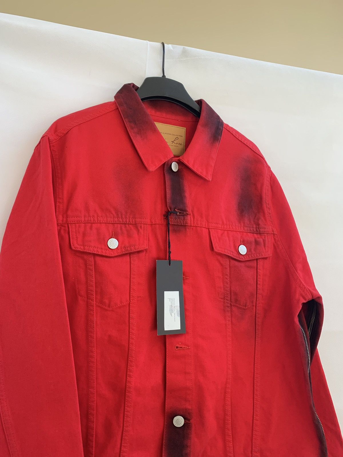 Martine Rose Zip Denim Jacket in Black / Red Size US S / EU 44-46 / 1 - 5 Thumbnail