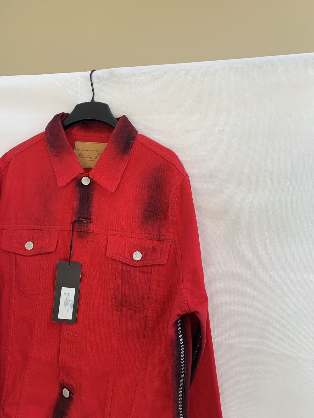 Martine Rose Zip Denim Jacket in Black / Red Size US S / EU 44-46 / 1 - 14 Thumbnail
