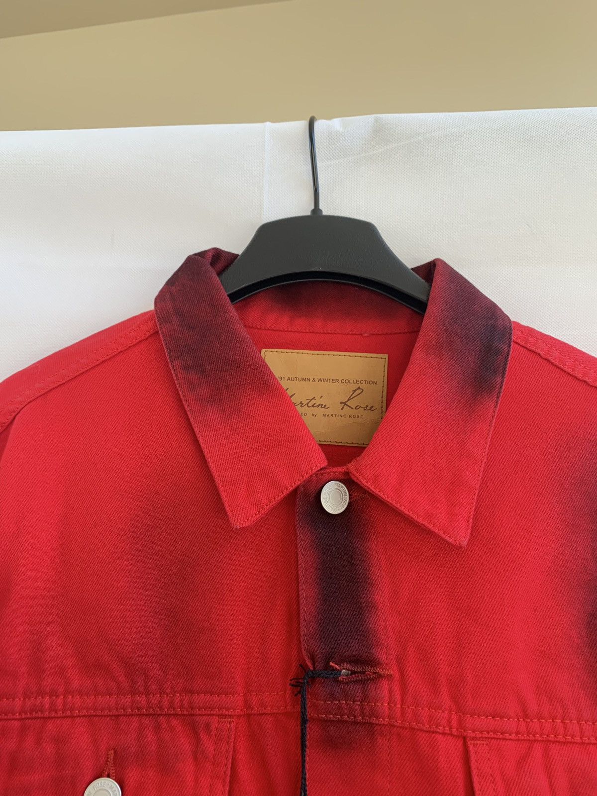 Martine Rose Zip Denim Jacket in Black / Red Size US S / EU 44-46 / 1 - 10 Thumbnail