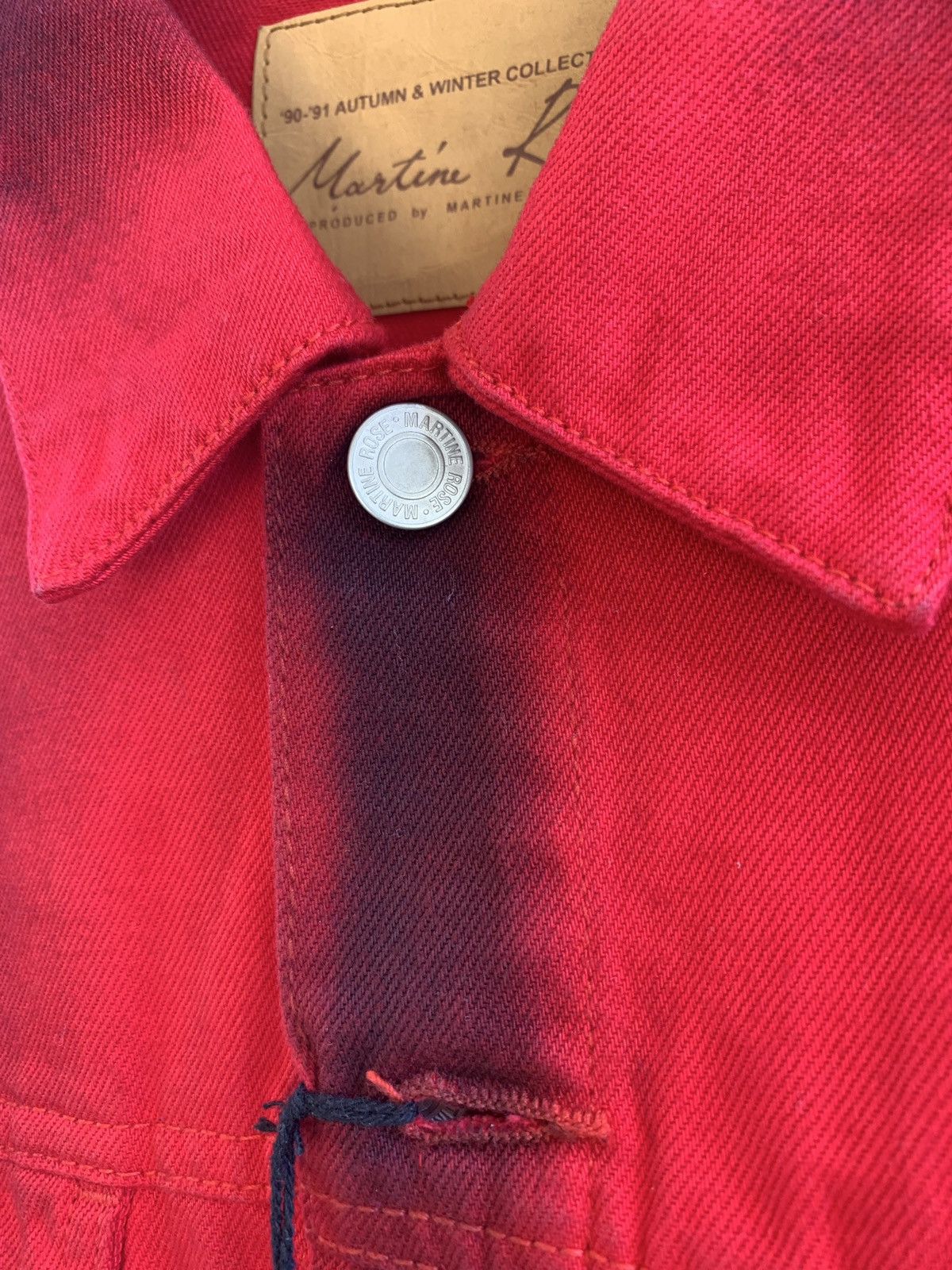 Martine Rose Zip Denim Jacket in Black / Red Size US S / EU 44-46 / 1 - 11 Thumbnail