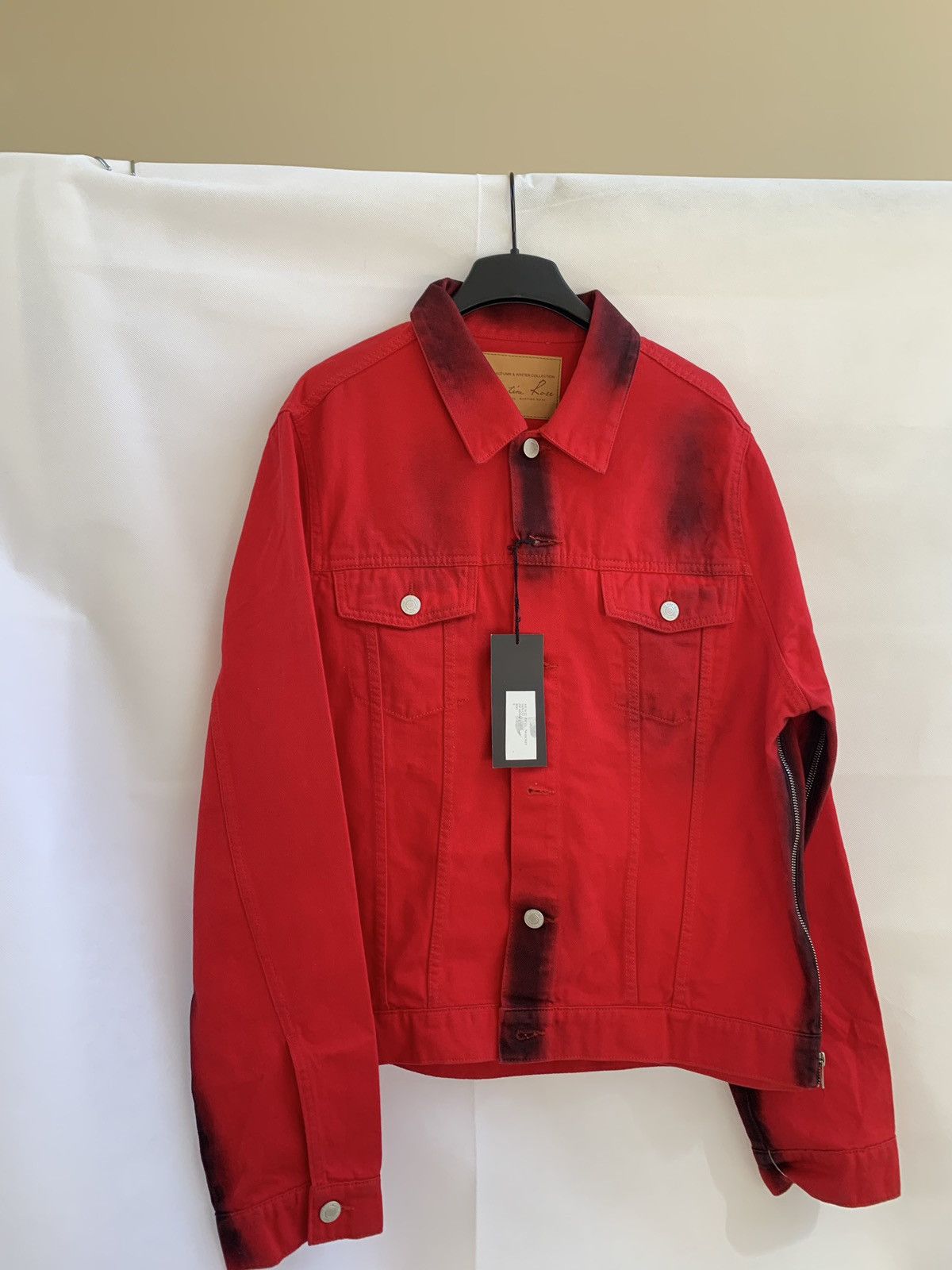 Martine Rose Zip Denim Jacket in Black / Red Size US S / EU 44-46 / 1 - 3 Thumbnail