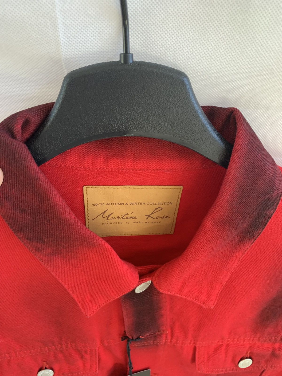 Martine Rose Zip Denim Jacket in Black / Red Size US S / EU 44-46 / 1 - 17 Thumbnail