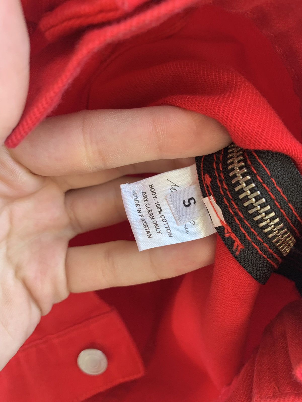 Martine Rose Zip Denim Jacket in Black / Red Size US S / EU 44-46 / 1 - 16 Thumbnail