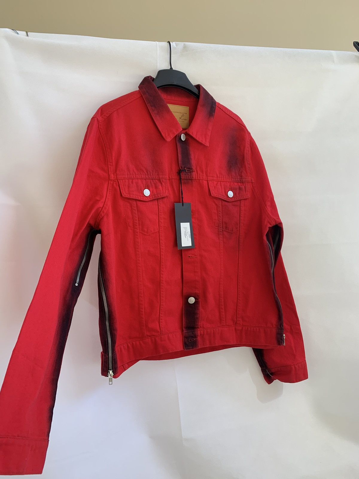 Martine Rose Zip Denim Jacket in Black / Red Size US S / EU 44-46 / 1 - 7 Thumbnail