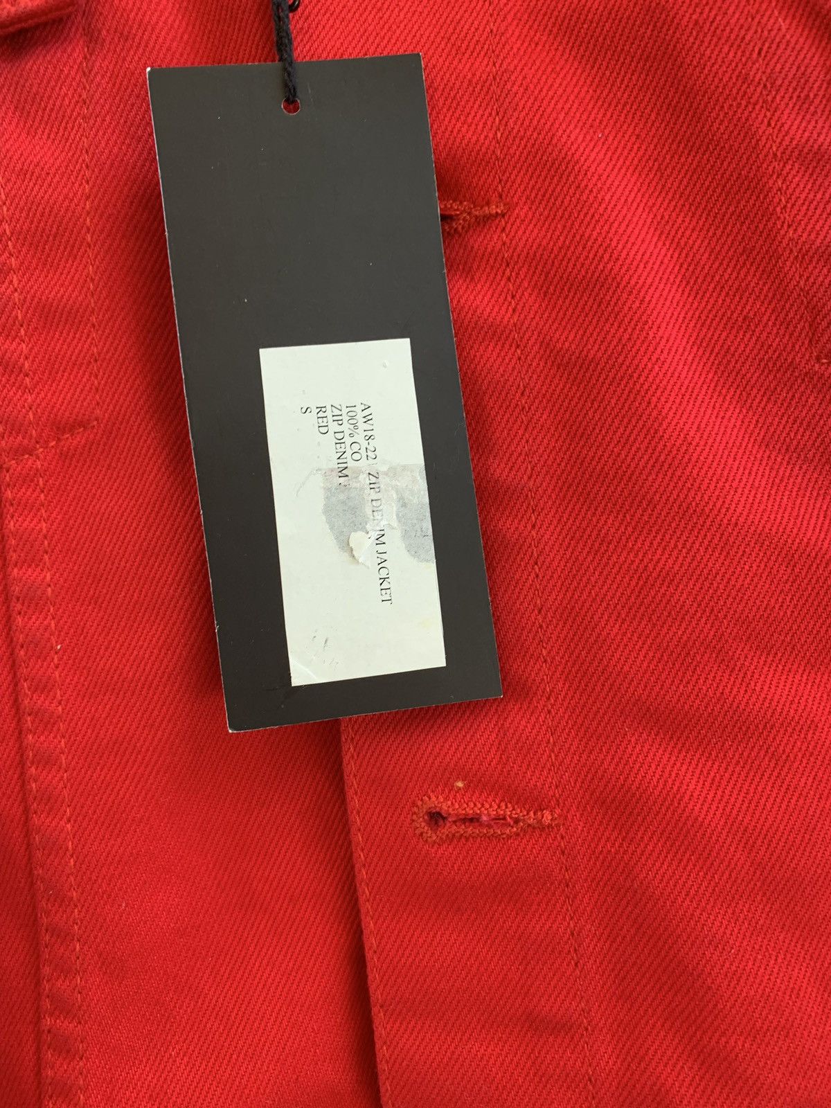 Martine Rose Zip Denim Jacket in Black / Red Size US S / EU 44-46 / 1 - 8 Thumbnail