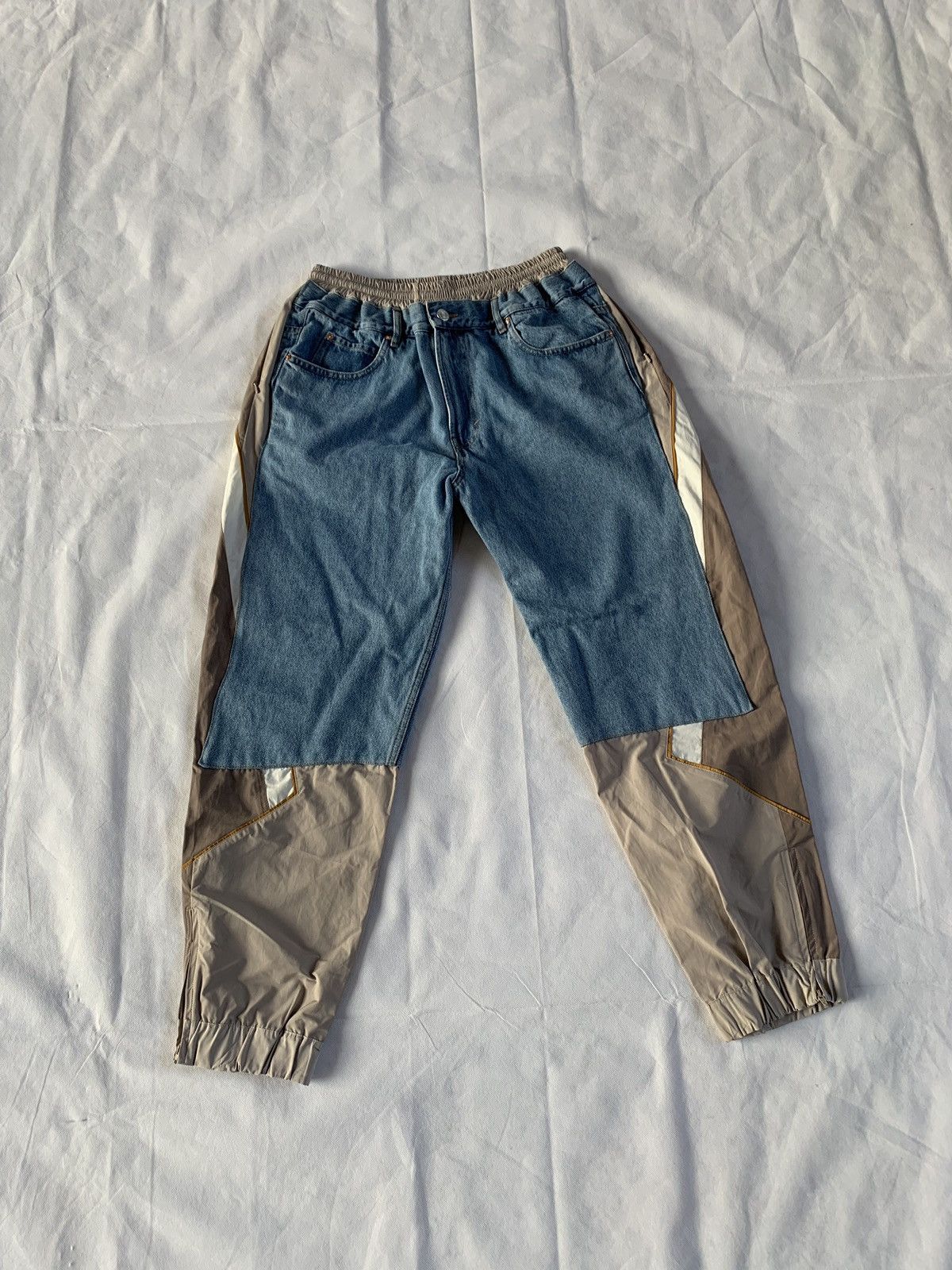 Hybrid Denim Track Pants in Light Blue