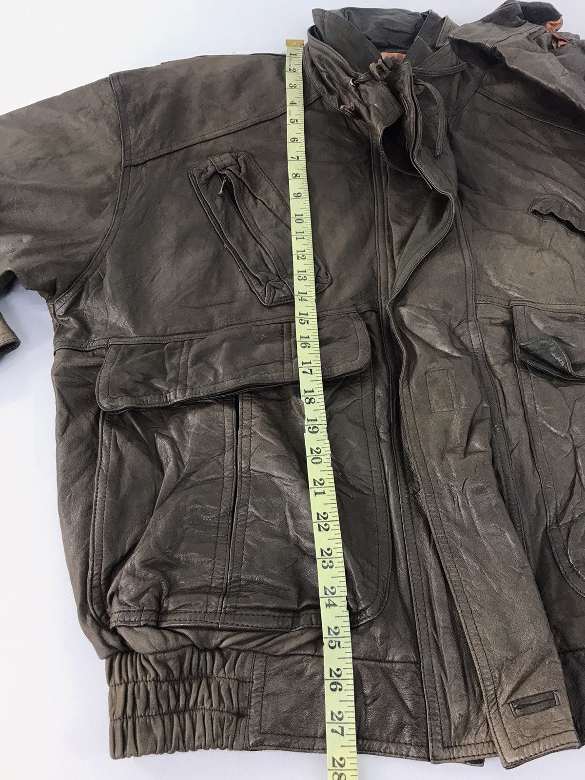Vintage Uomo Anmo Bomber Leather Jacket Trucker Workwear Size US L / EU 52-54 / 3 - 11 Thumbnail