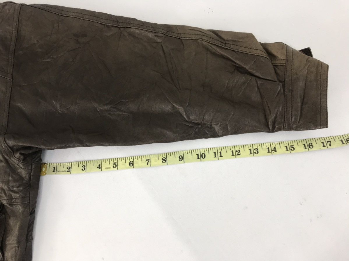 Vintage Uomo Anmo Bomber Leather Jacket Trucker Workwear Size US L / EU 52-54 / 3 - 12 Thumbnail