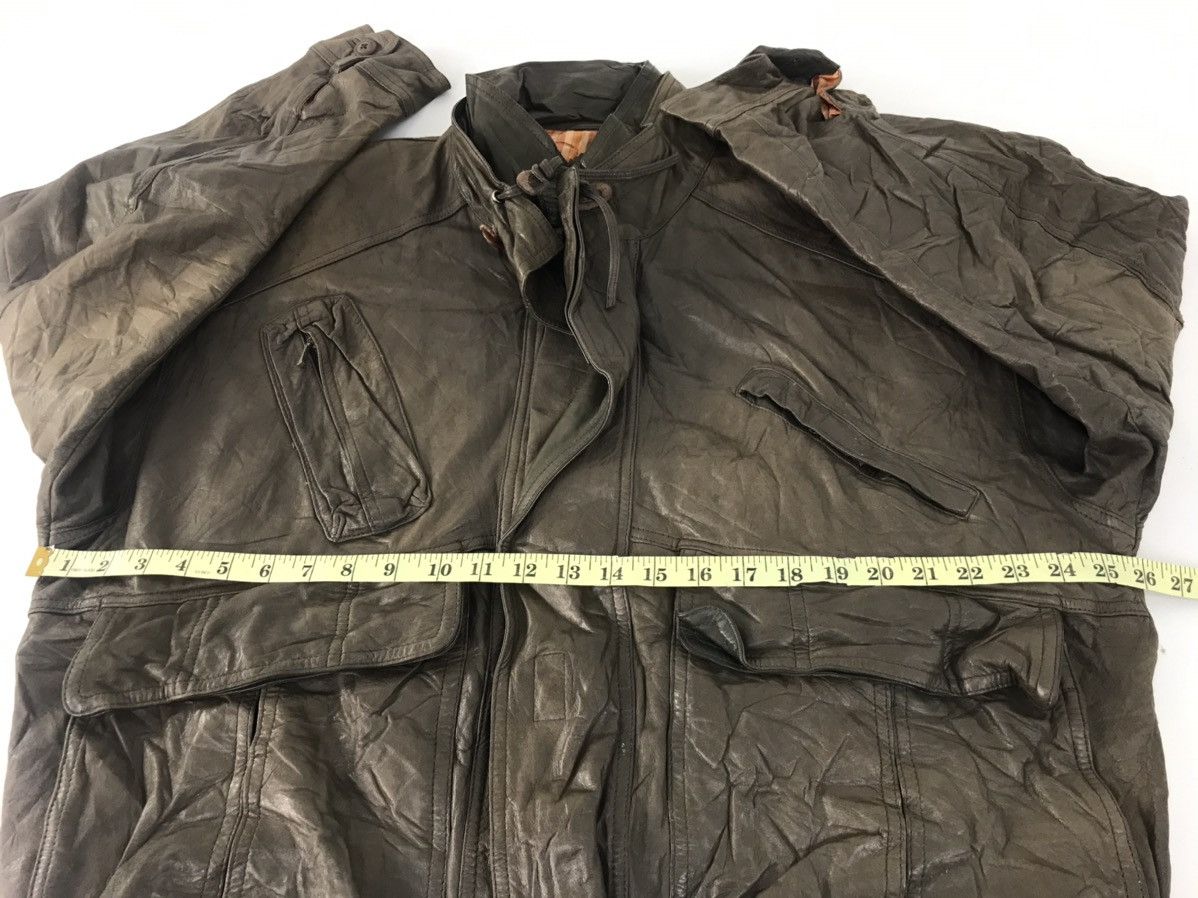 Vintage Uomo Anmo Bomber Leather Jacket Trucker Workwear Size US L / EU 52-54 / 3 - 10 Thumbnail