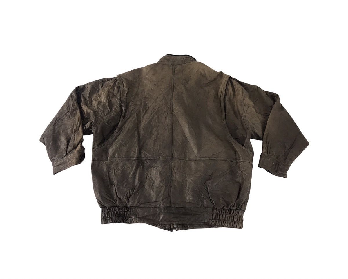 Vintage Uomo Anmo Bomber Leather Jacket Trucker Workwear Size US L / EU 52-54 / 3 - 2 Thumbnail