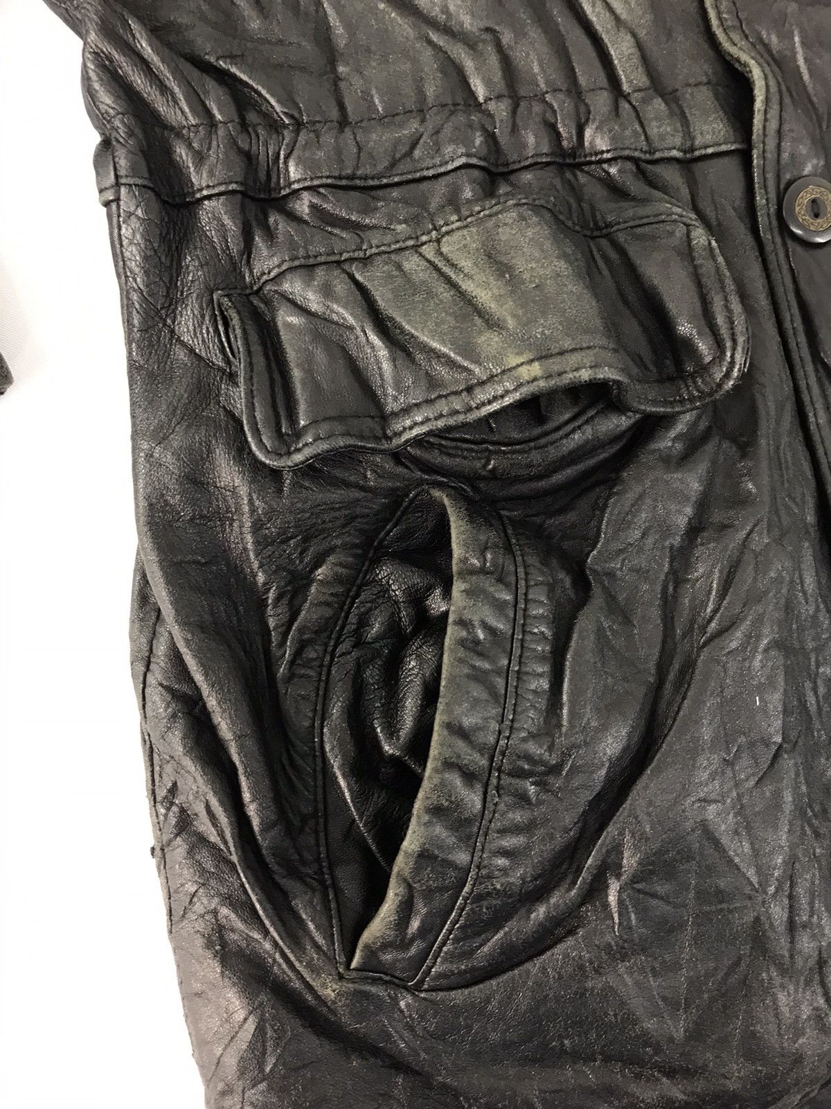 Vintage Inizio Leather Jacket Quilted Woven Inner Hype Style Size US M / EU 48-50 / 2 - 15 Thumbnail