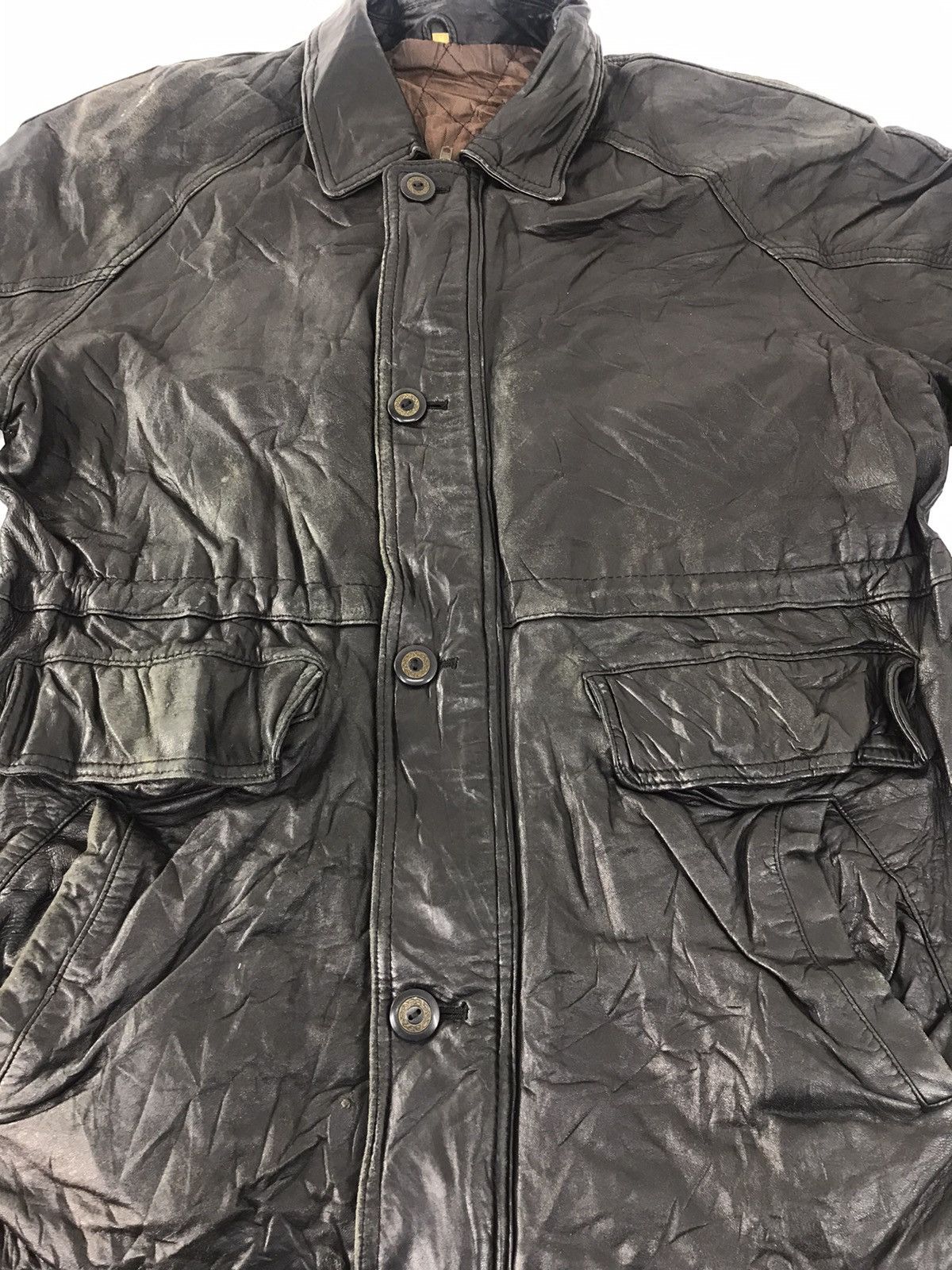 Vintage Inizio Leather Jacket Quilted Woven Inner Hype Style Size US M / EU 48-50 / 2 - 3 Thumbnail