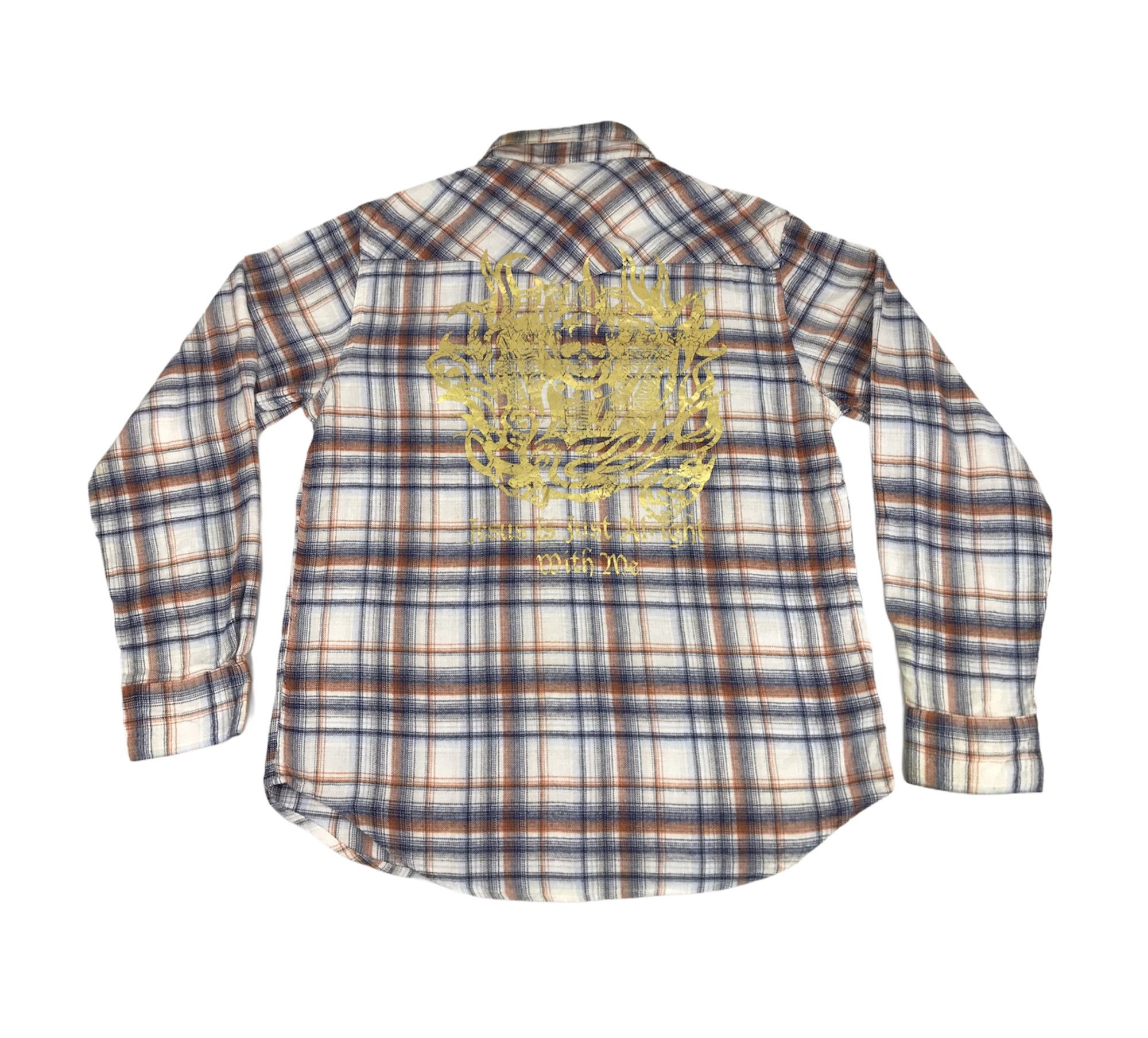 Flannel Vintage Flannel Check nr 'Jesus is Just Alright with Me' Size US M / EU 48-50 / 2 - 1 Thumbnail