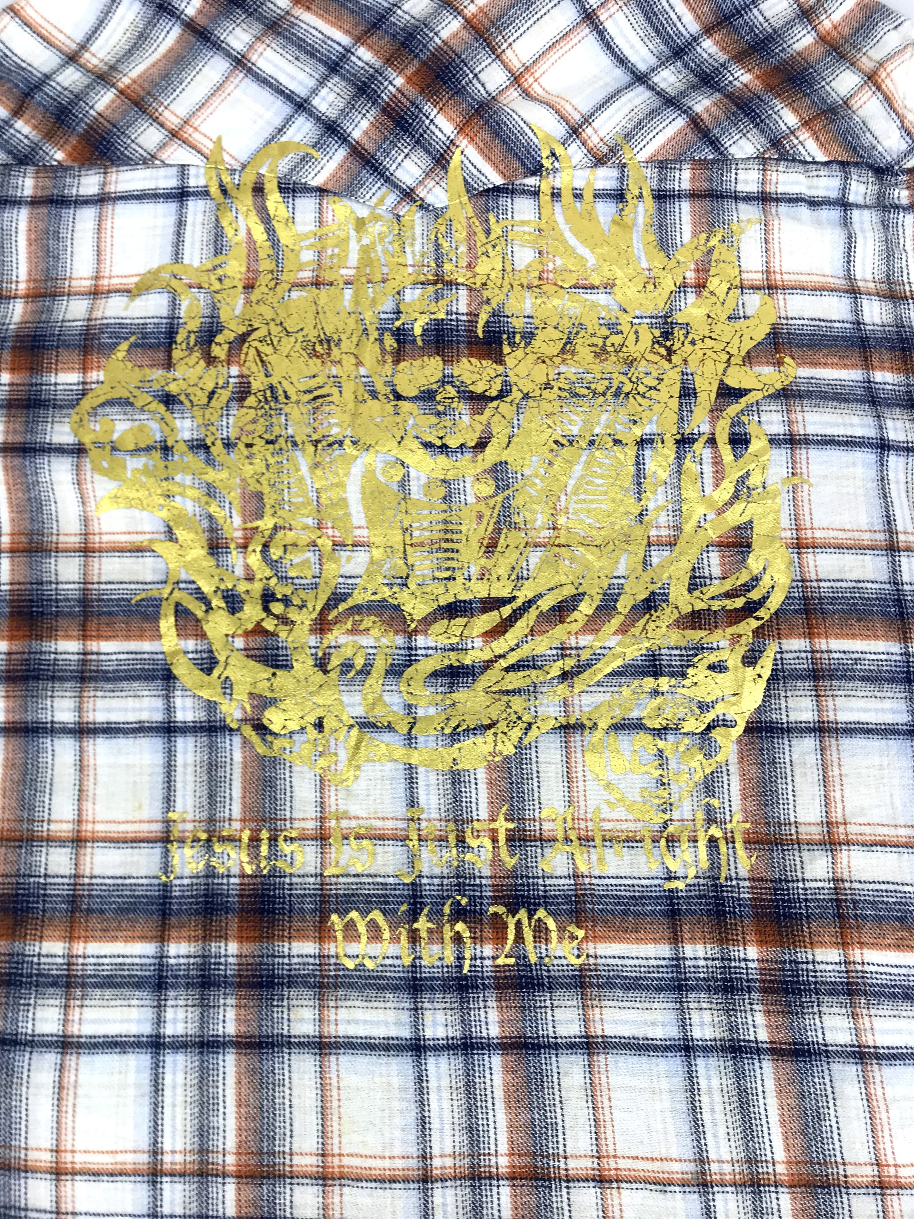 Flannel Vintage Flannel Check nr 'Jesus is Just Alright with Me' Size US M / EU 48-50 / 2 - 2 Thumbnail