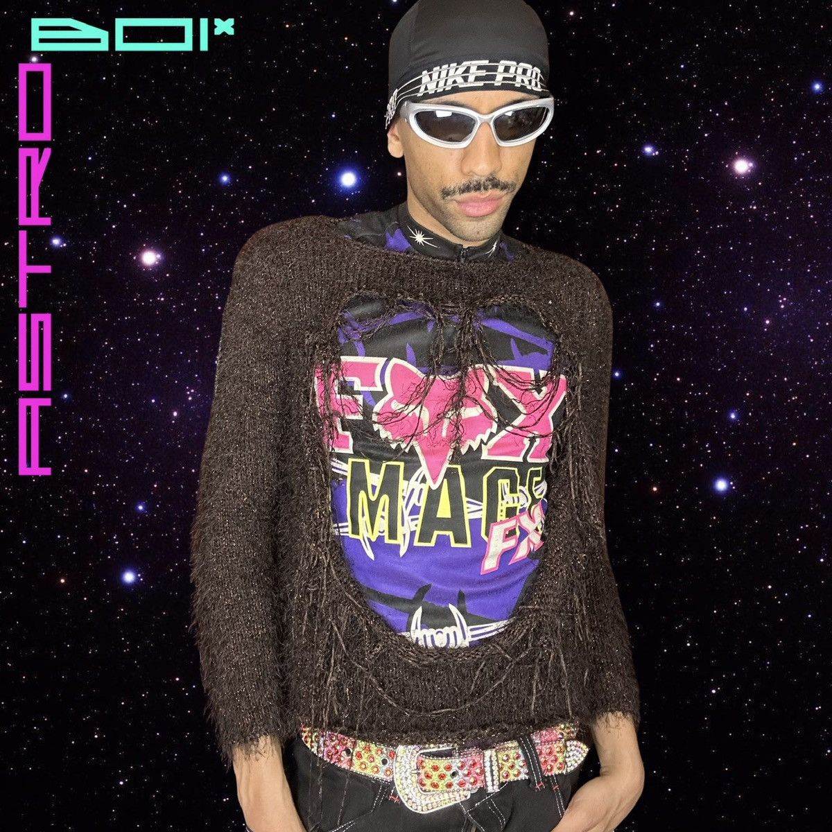 Vintage ASTROBOI* Custom Brown Metallic Grunge Sweater _ XL Size US XL / EU 56 / 4 - 4 Thumbnail
