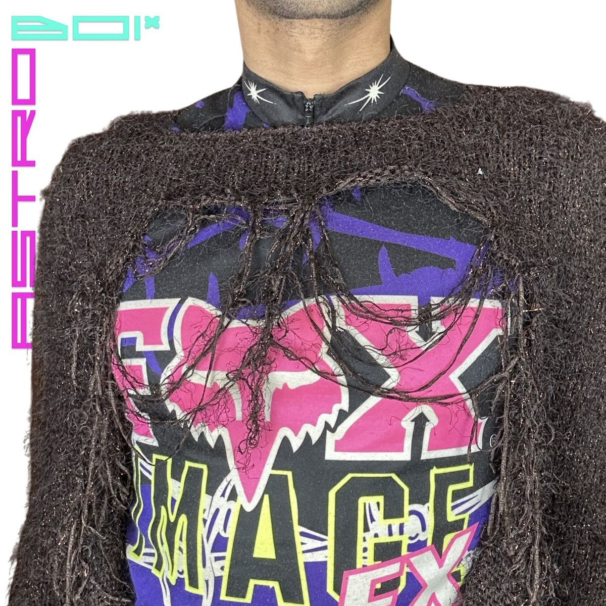 Vintage ASTROBOI* Custom Brown Metallic Grunge Sweater _ XL Size US XL / EU 56 / 4 - 2 Thumbnail