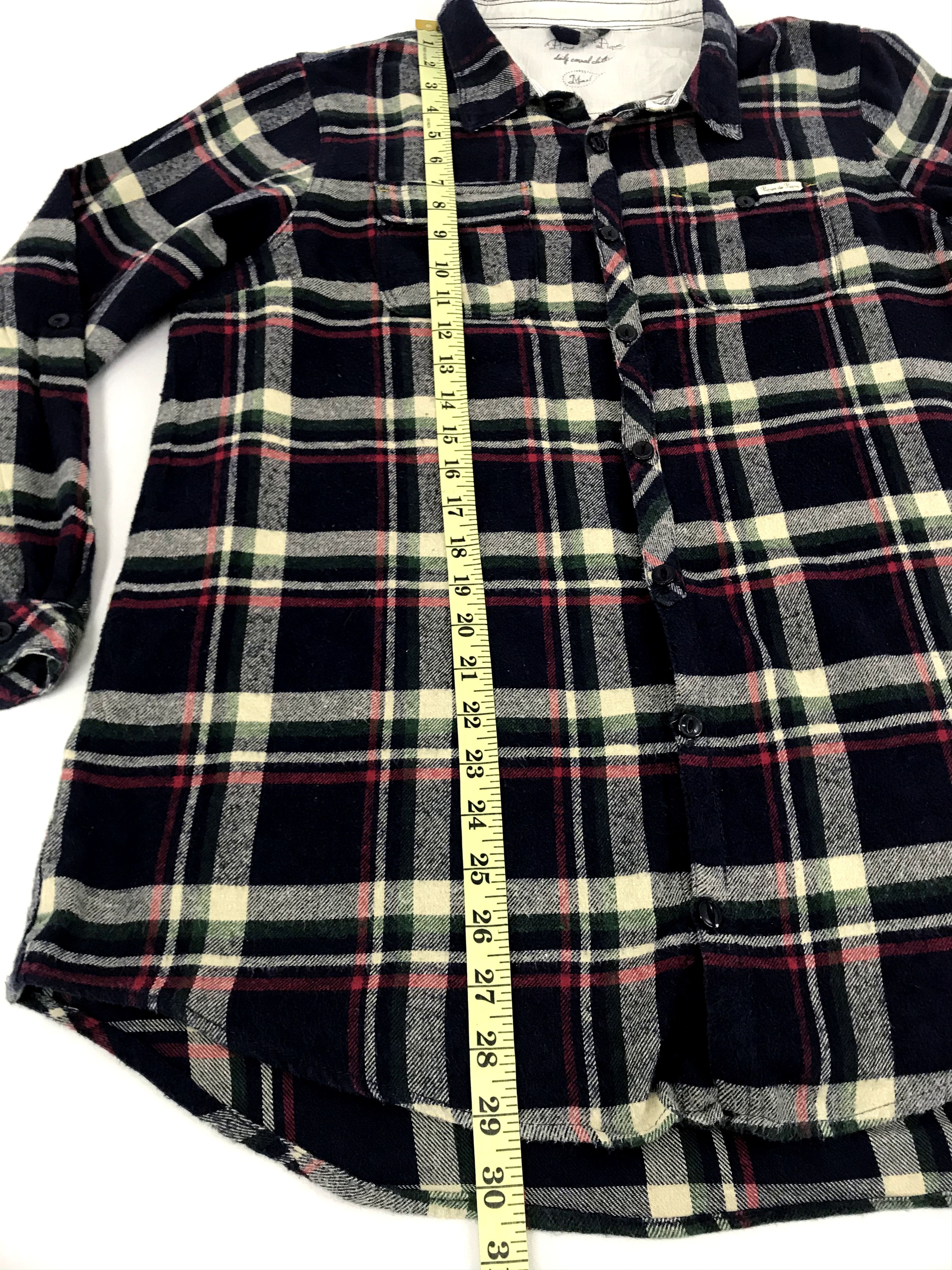 Flannel Pipue de Pique Thick Shirt Square Plaid Check Flannel Size XL / US 12-14 / IT 48-50 - 11 Thumbnail