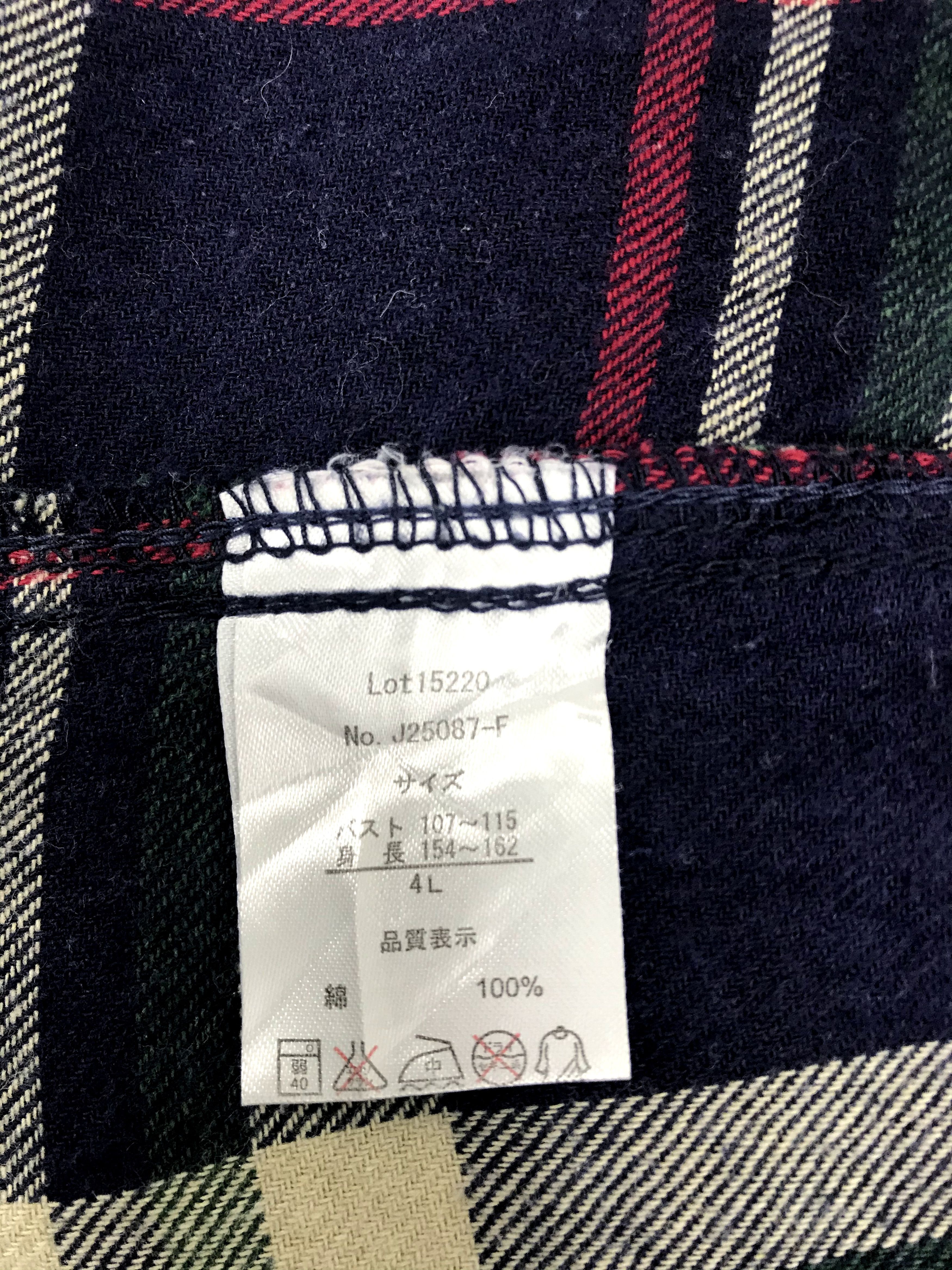 Flannel Pipue de Pique Thick Shirt Square Plaid Check Flannel Size XL / US 12-14 / IT 48-50 - 8 Thumbnail