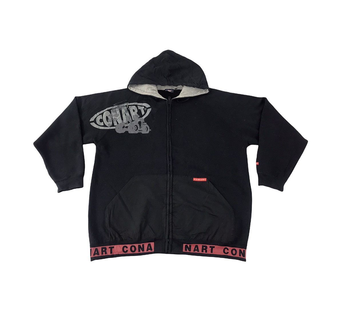 image of Vintage Conart Clothing Inc 1991 Big Logo Zipper Hoodies in Black, Men's (Size Large)