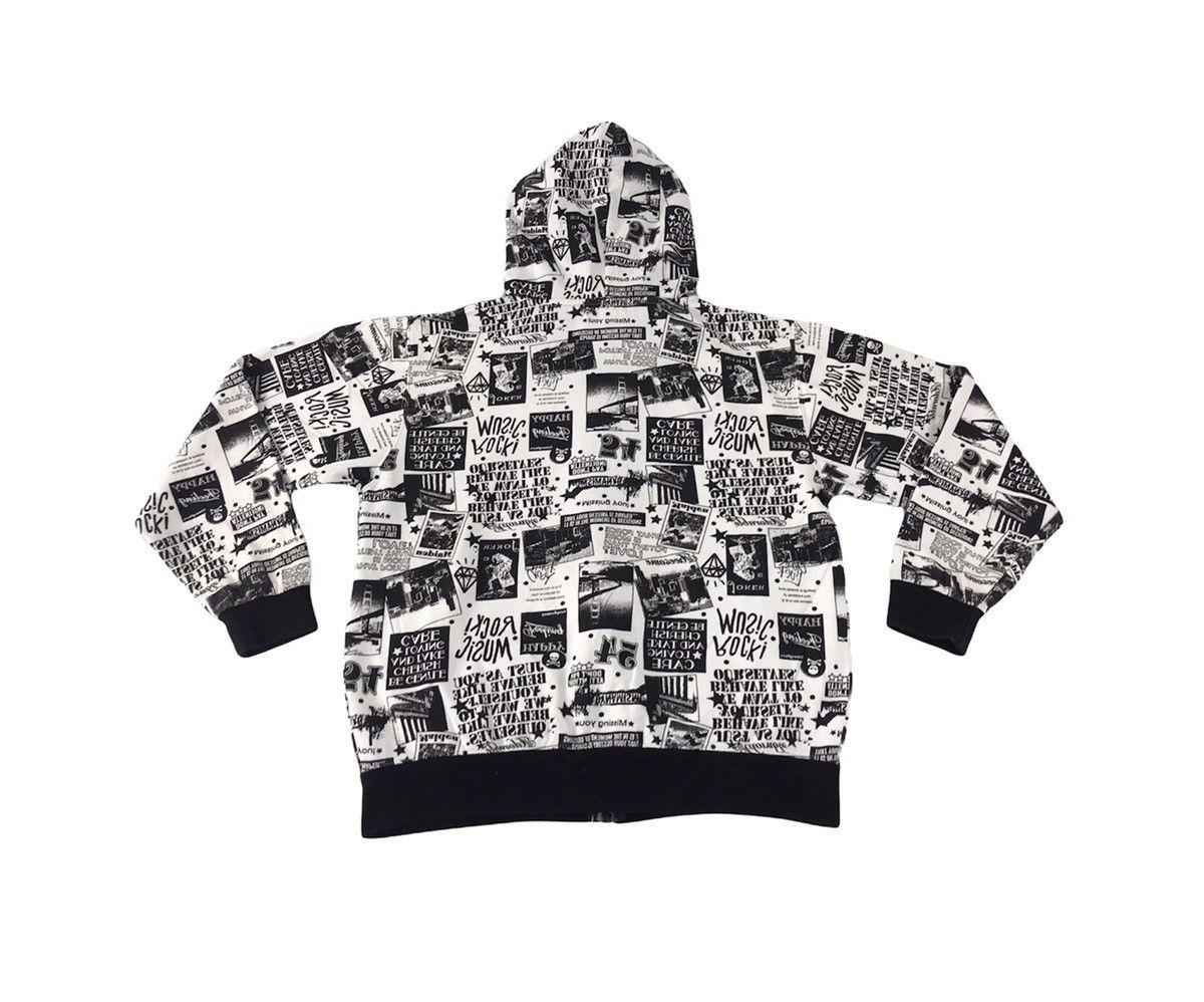 Japanese Brand Sirmione Rock Music Newspaper All Over Logo Zipper Hoodies Size US S / EU 44-46 / 1 - 2 Thumbnail