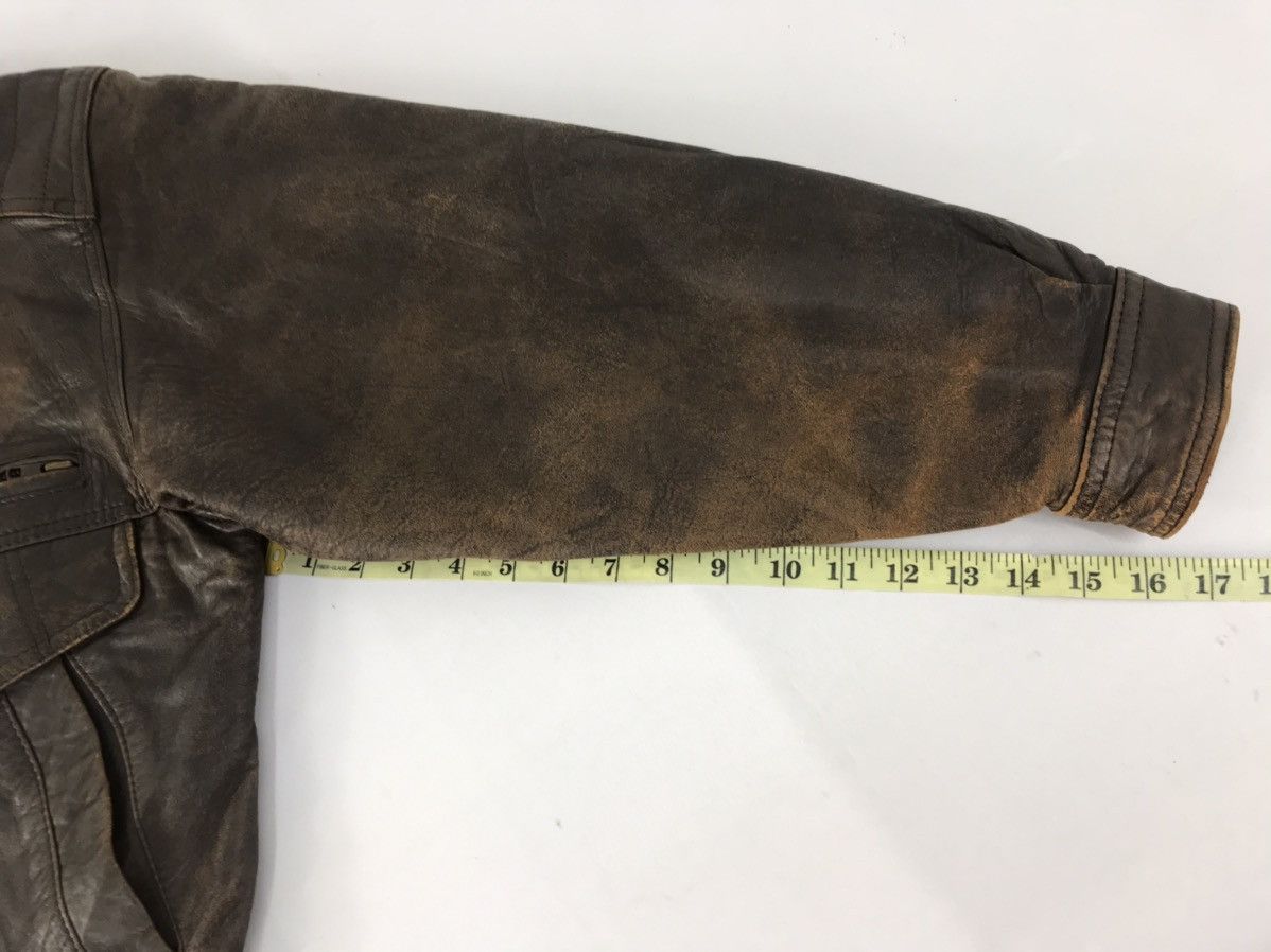 Genuine Leather × Japanese Brand × Vintage Uno Uomo Bomber Style Leather Jacket Quilted Inner Size US L / EU 52-54 / 3 - 8 Thumbnail