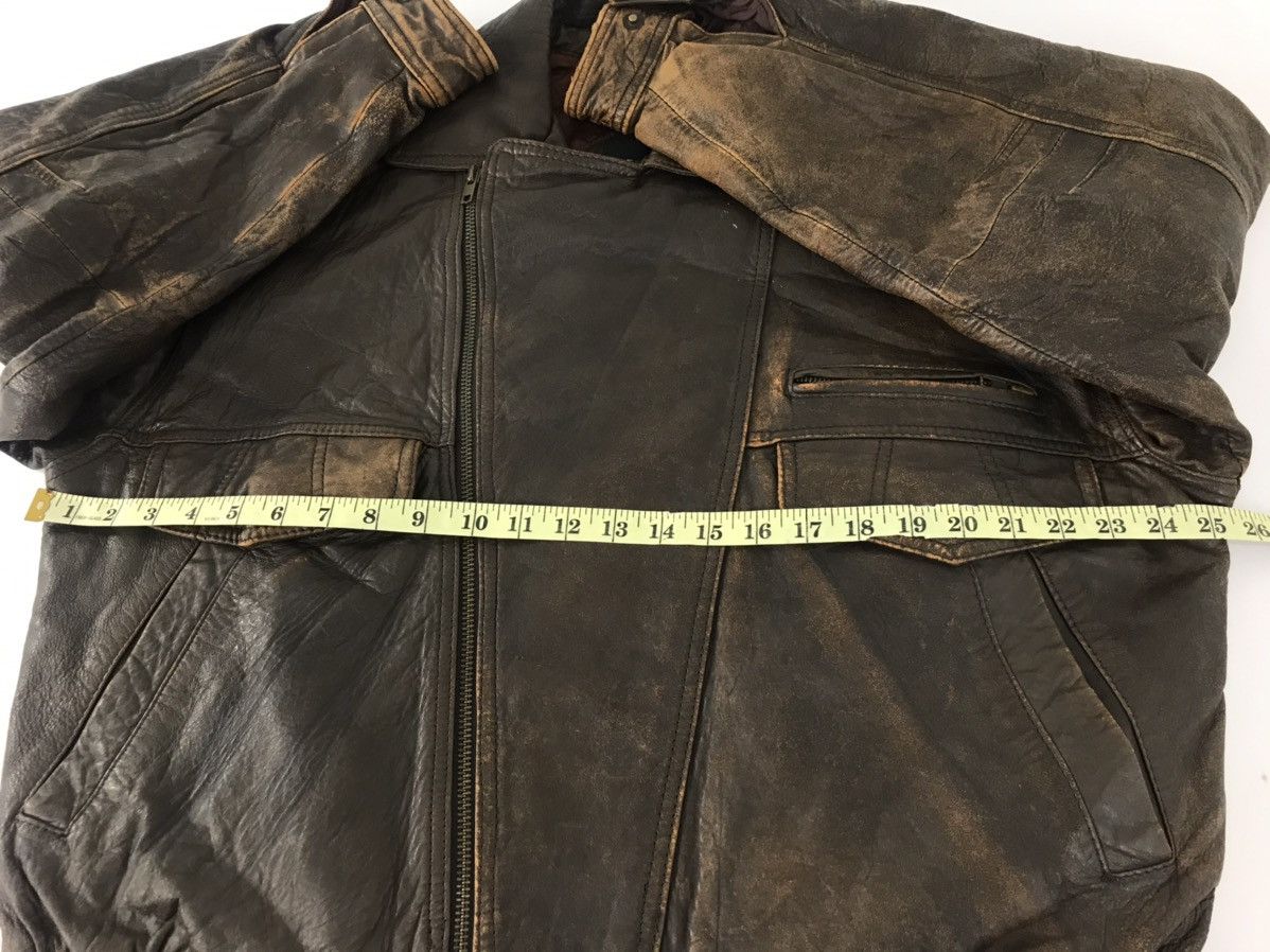 Genuine Leather × Japanese Brand × Vintage Uno Uomo Bomber Style Leather Jacket Quilted Inner Size US L / EU 52-54 / 3 - 6 Thumbnail