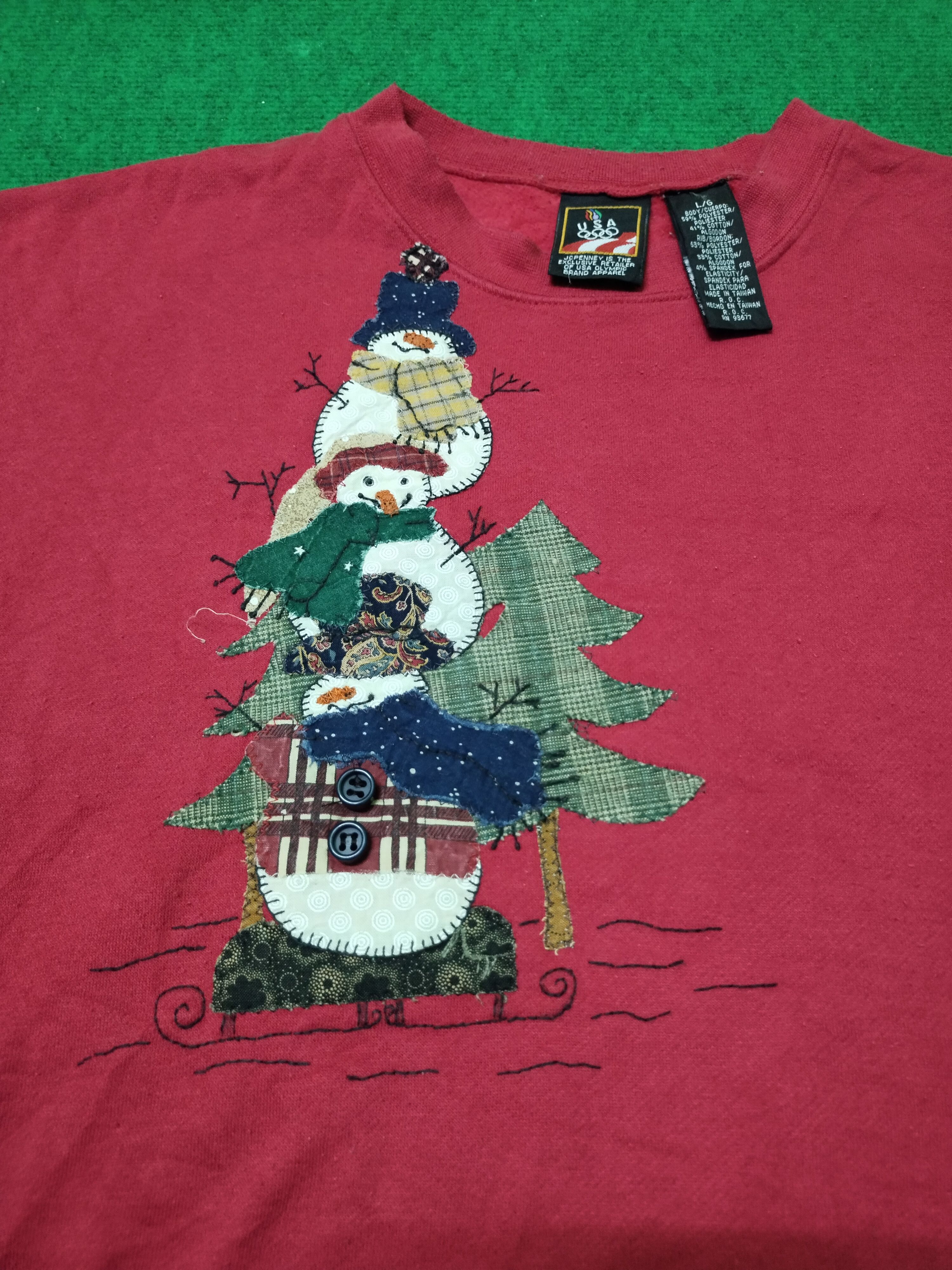 USA Olympics × Vintage Vintage Sweatshirt JCPenney USA Olympic Christmas Design Size US L / EU 52-54 / 3 - 7 Thumbnail