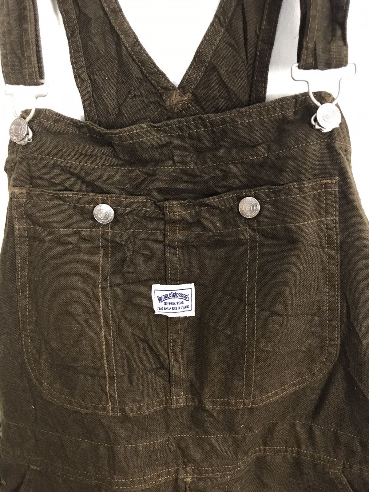 Big John × Vintage Big John World Worker Coverall Pant Workwear Carpenter Size US 33 - 3 Thumbnail