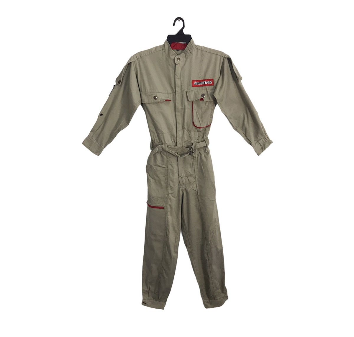 image of Vintage Bridgestone Motorsport Tyre Brand Uniform Staff Workwear in Beige, Men's (Size 29)