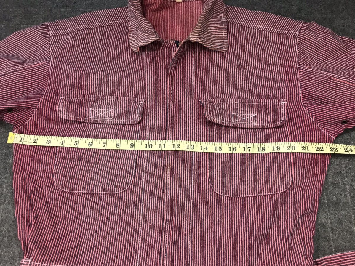 Japanese Brand KR Cat Tsunagi Striped Red Denim Pant Workwear Carpenter Size US 36 / EU 52 - 9 Thumbnail