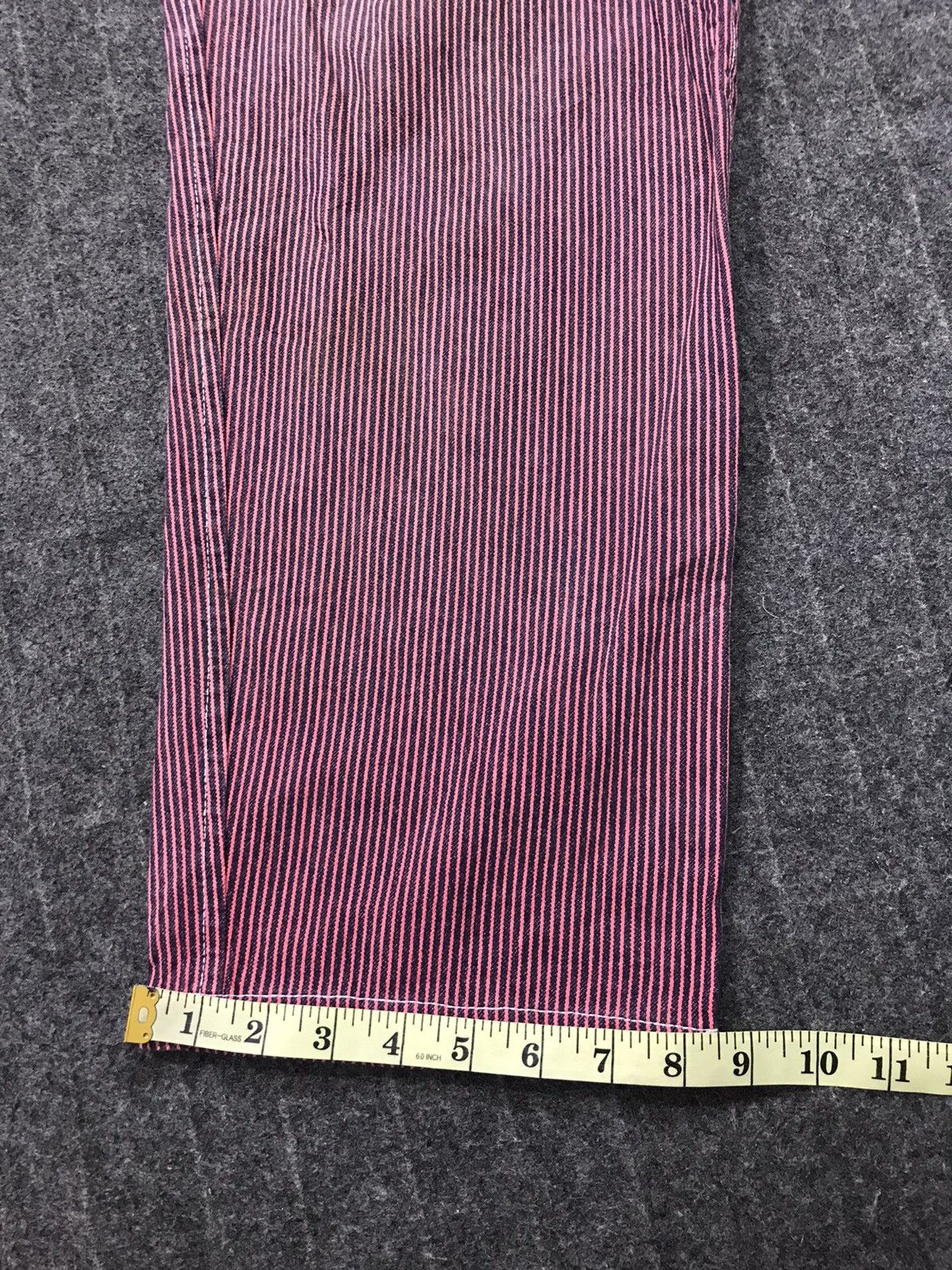 Japanese Brand KR Cat Tsunagi Striped Red Denim Pant Workwear Carpenter Size US 36 / EU 52 - 16 Thumbnail
