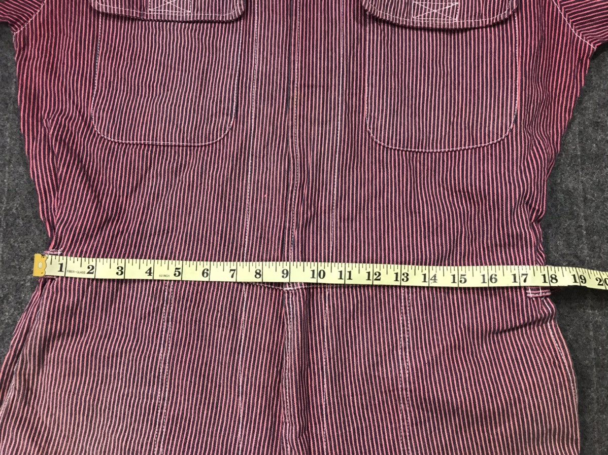 Japanese Brand KR Cat Tsunagi Striped Red Denim Pant Workwear Carpenter Size US 36 / EU 52 - 10 Thumbnail
