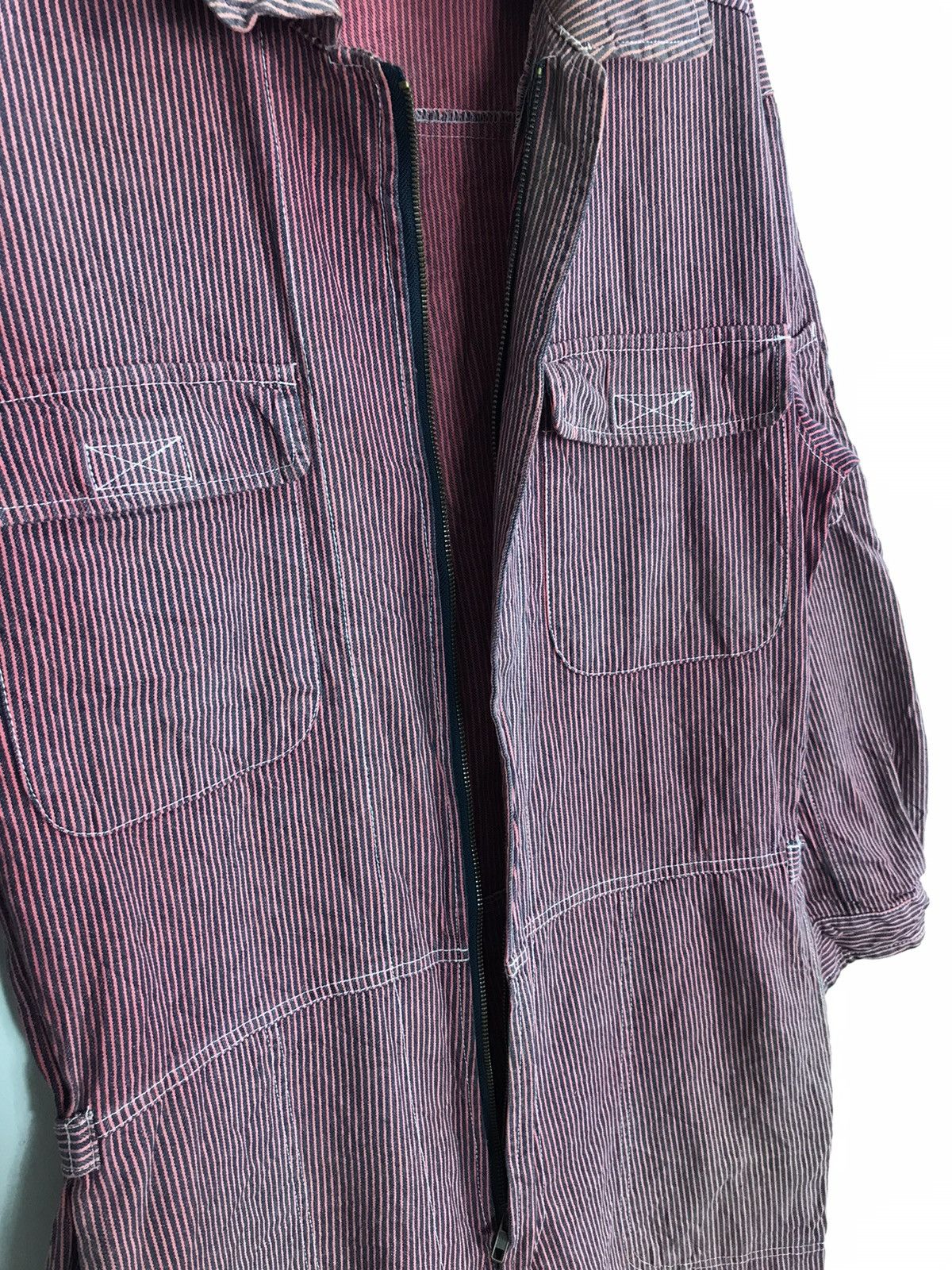 Japanese Brand KR Cat Tsunagi Striped Red Denim Pant Workwear Carpenter Size US 36 / EU 52 - 4 Thumbnail