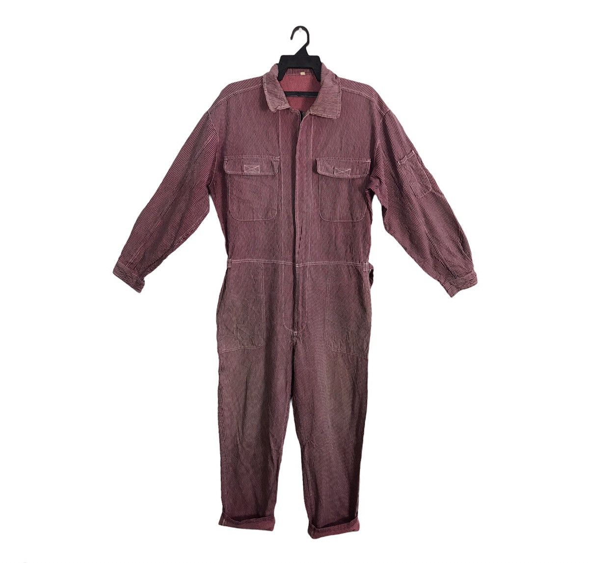 Japanese Brand KR Cat Tsunagi Striped Red Denim Pant Workwear Carpenter Size US 36 / EU 52 - 1 Thumbnail