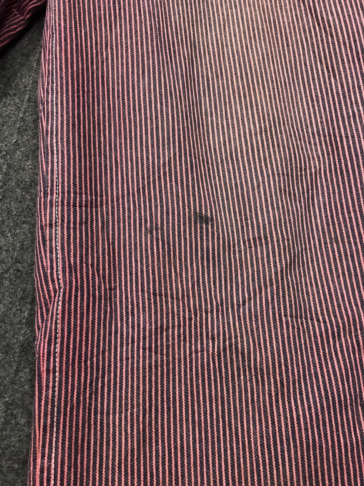 Japanese Brand KR Cat Tsunagi Striped Red Denim Pant Workwear Carpenter Size US 36 / EU 52 - 17 Thumbnail