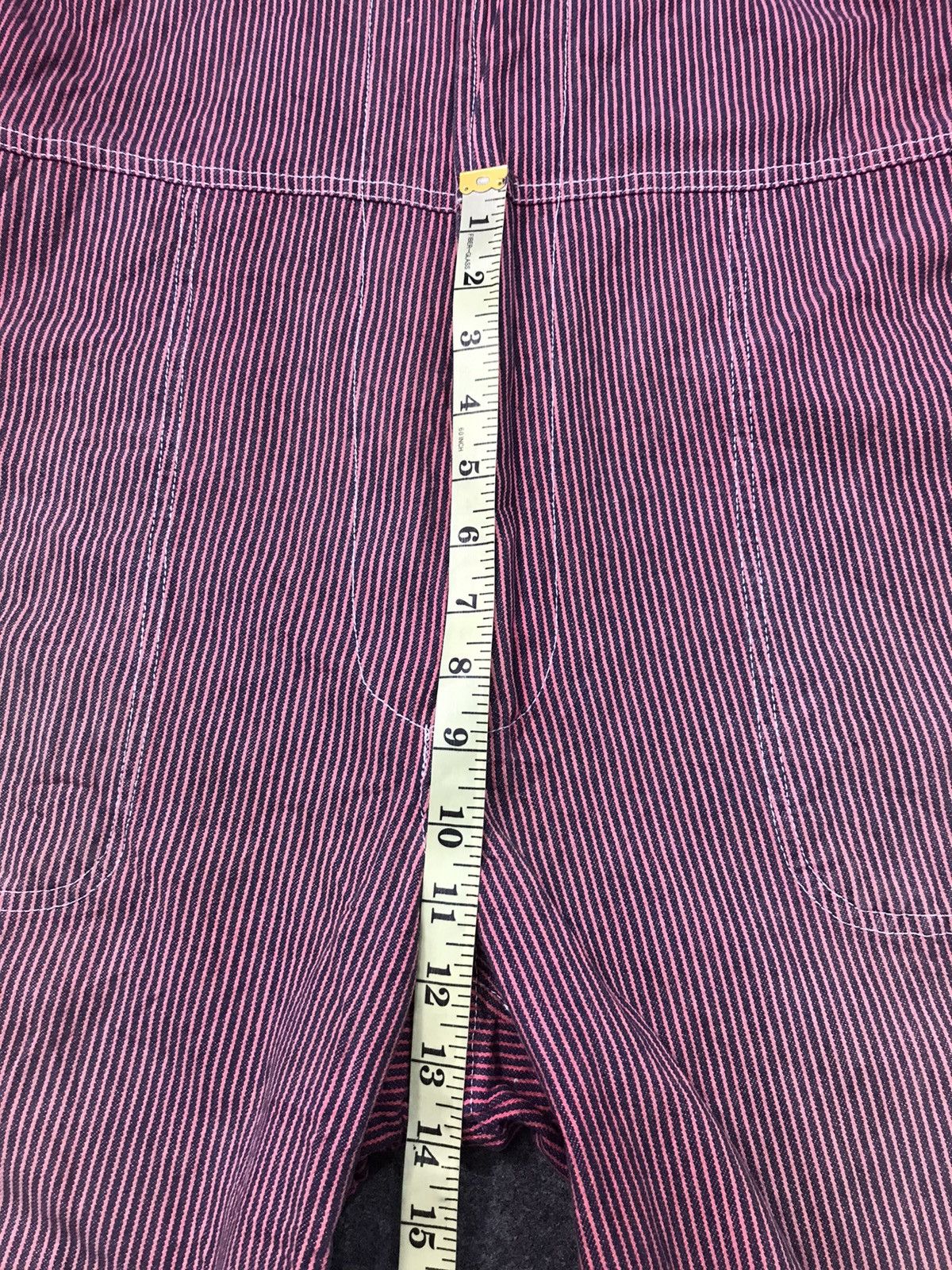 Japanese Brand KR Cat Tsunagi Striped Red Denim Pant Workwear Carpenter Size US 36 / EU 52 - 14 Thumbnail