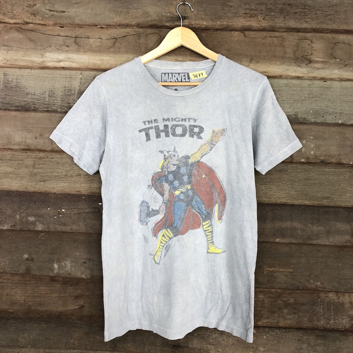 Marvel Comics × Vintage THor Marvel vintage cartoon Grey Short Sleeve Tshirt #3477 Size US S / EU 44-46 / 1 - 3 Thumbnail