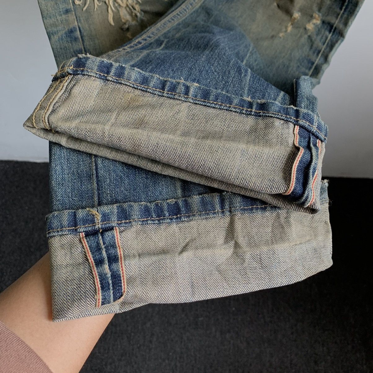 Cult Of Individuality Cult Of Individuality Selvedge Distressed Denim Jeans Size US 31 - 10 Thumbnail
