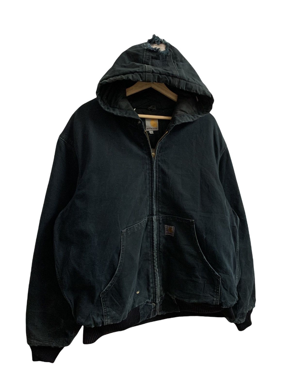 Carhartt Vintage Destroyed Carhartt Hoodie Duck Canvas Jacket Size US L / EU 52-54 / 3 - 2 Thumbnail