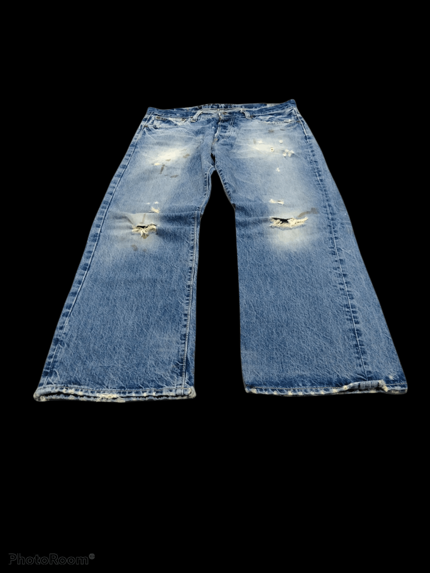 Japanese Brand DISTRESSED RIPPED EZRA FITCH JAPANESE BRAND DENIM PANTS Size US 34 / EU 50 - 3 Thumbnail