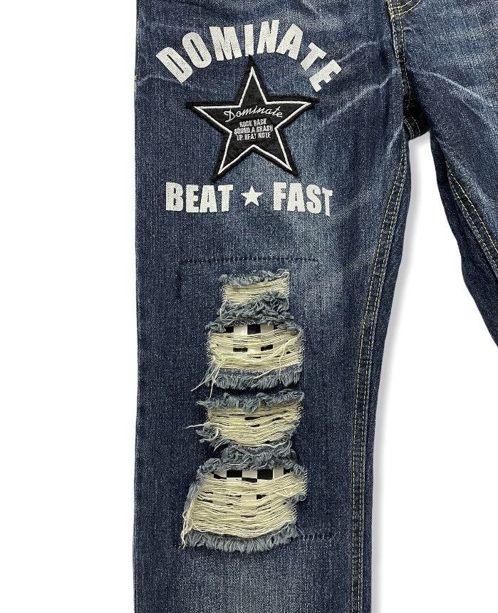 Beauty Beast FYE🔥DOMINATE BEAT*FAST Handcrafted Distressed Ripped Denim Size US 30 / EU 46 - 4 Thumbnail