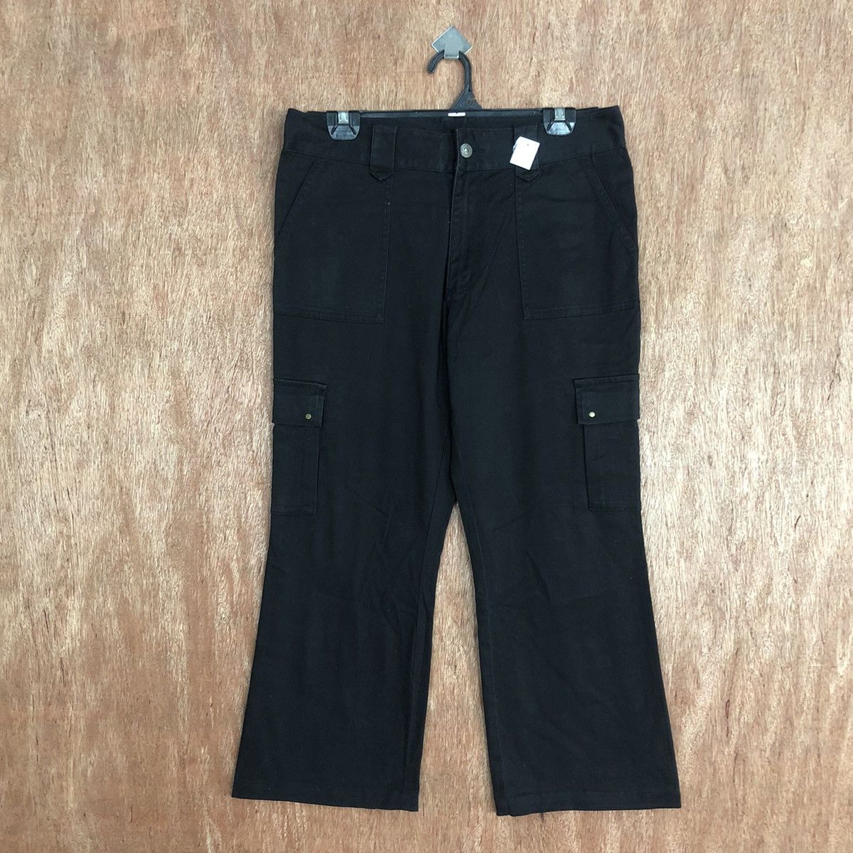 Japanese Brand DL Japan Black Multipocket cropped Cargo Pants #2101 Size 29" - 1 Thumbnail
