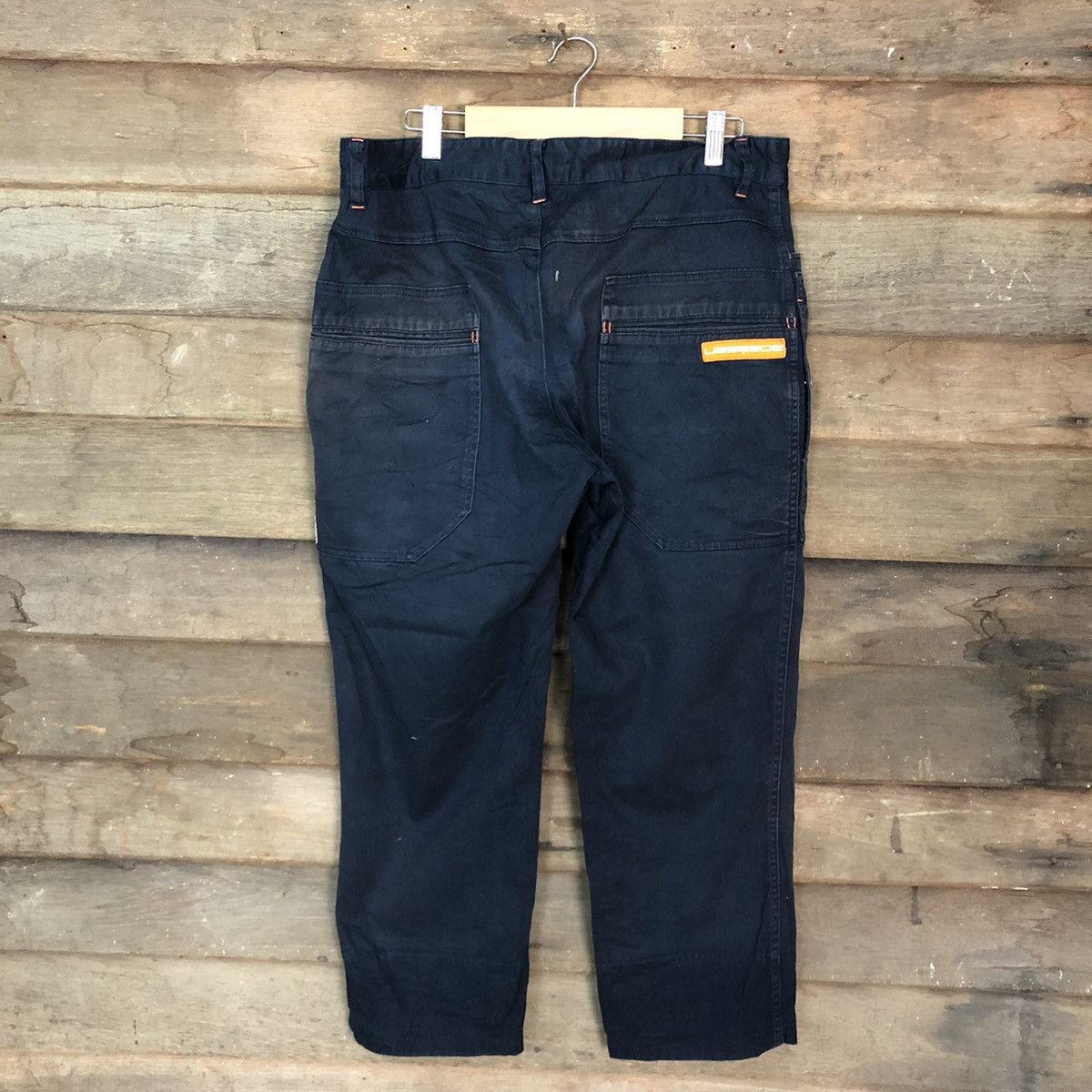 Japanese Brand RosaSen Dark Blue Multipocket cropped Cargo Pants #c981 Size US 32 / EU 48 - 11 Thumbnail