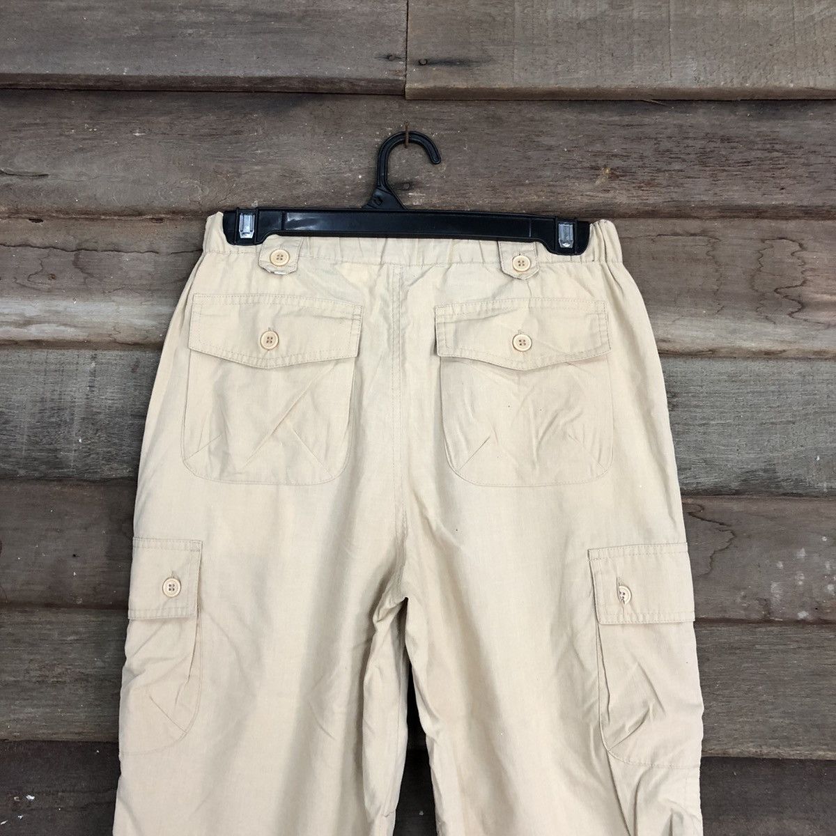 Japanese Brand N.O.T Cream Multipocket Cargo spring cropped Pants #3382 Size 28" / US 6 / IT 42 - 9 Thumbnail