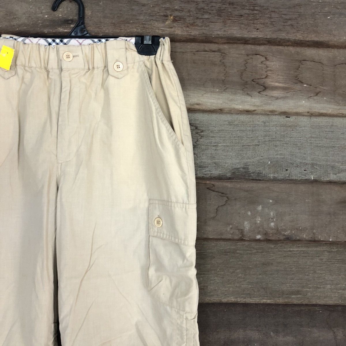 Japanese Brand N.O.T Cream Multipocket Cargo spring cropped Pants #3382 Size 28" / US 6 / IT 42 - 4 Thumbnail