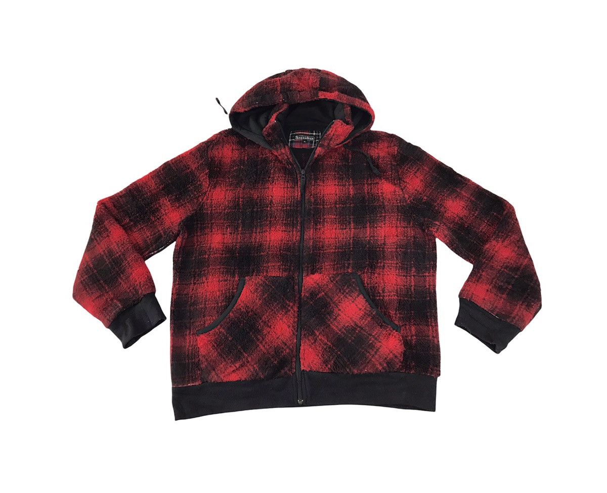 Japanese Brand × Vintage Sorridere Plaid Checked Zipper Hoodies Sweatshirt Fashion Size US XXL / EU 58 / 5 - 1 Thumbnail
