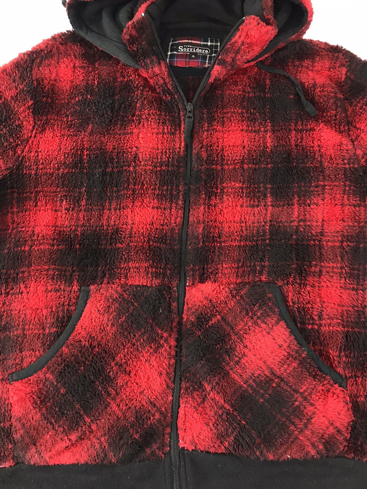 Japanese Brand × Vintage Sorridere Plaid Checked Zipper Hoodies Sweatshirt Fashion Size US XXL / EU 58 / 5 - 3 Thumbnail