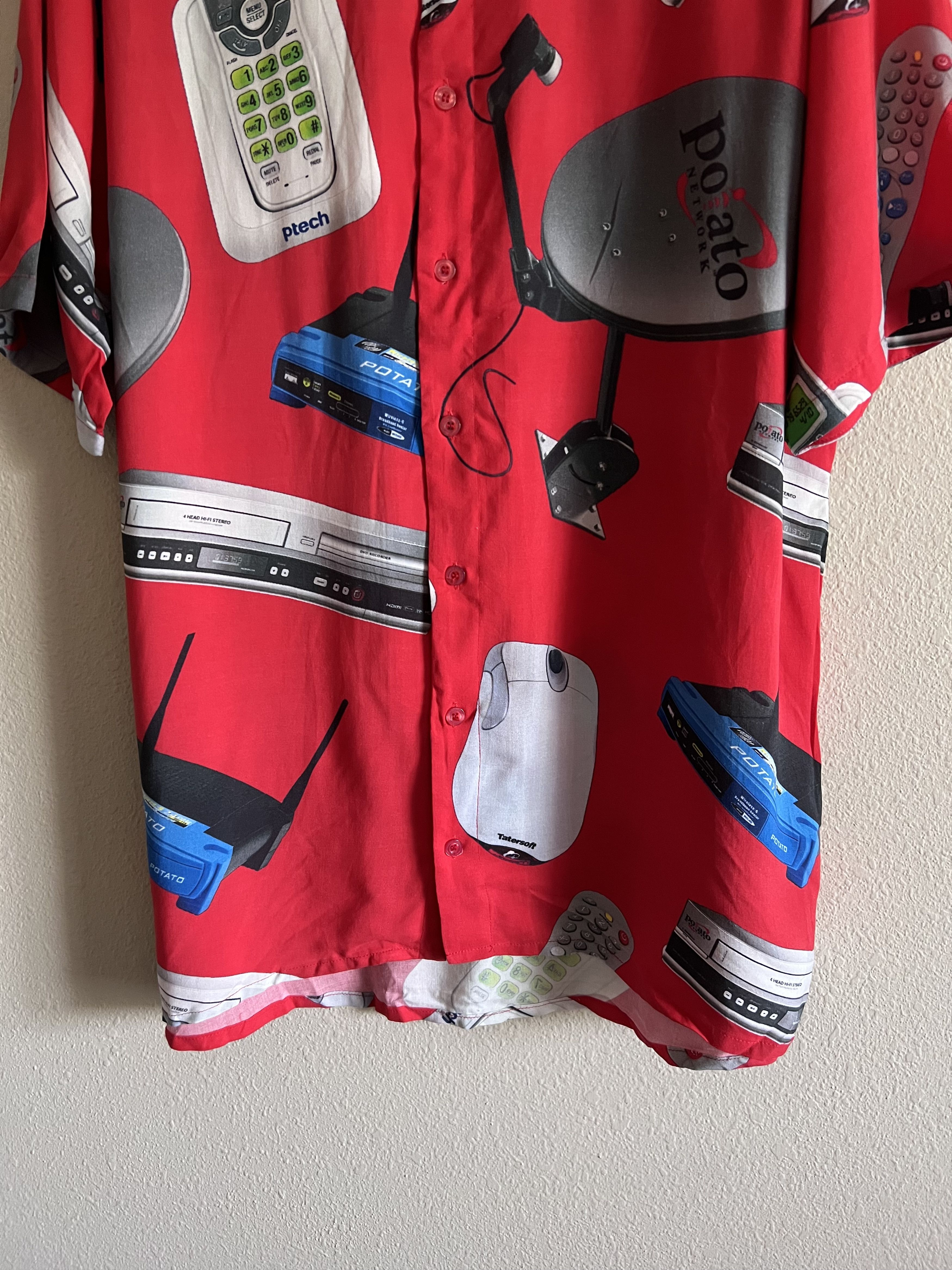 Imran Potato Imran Potato Electronics Button Up Shirt in Red Size US XL / EU 56 / 4 - 3 Thumbnail