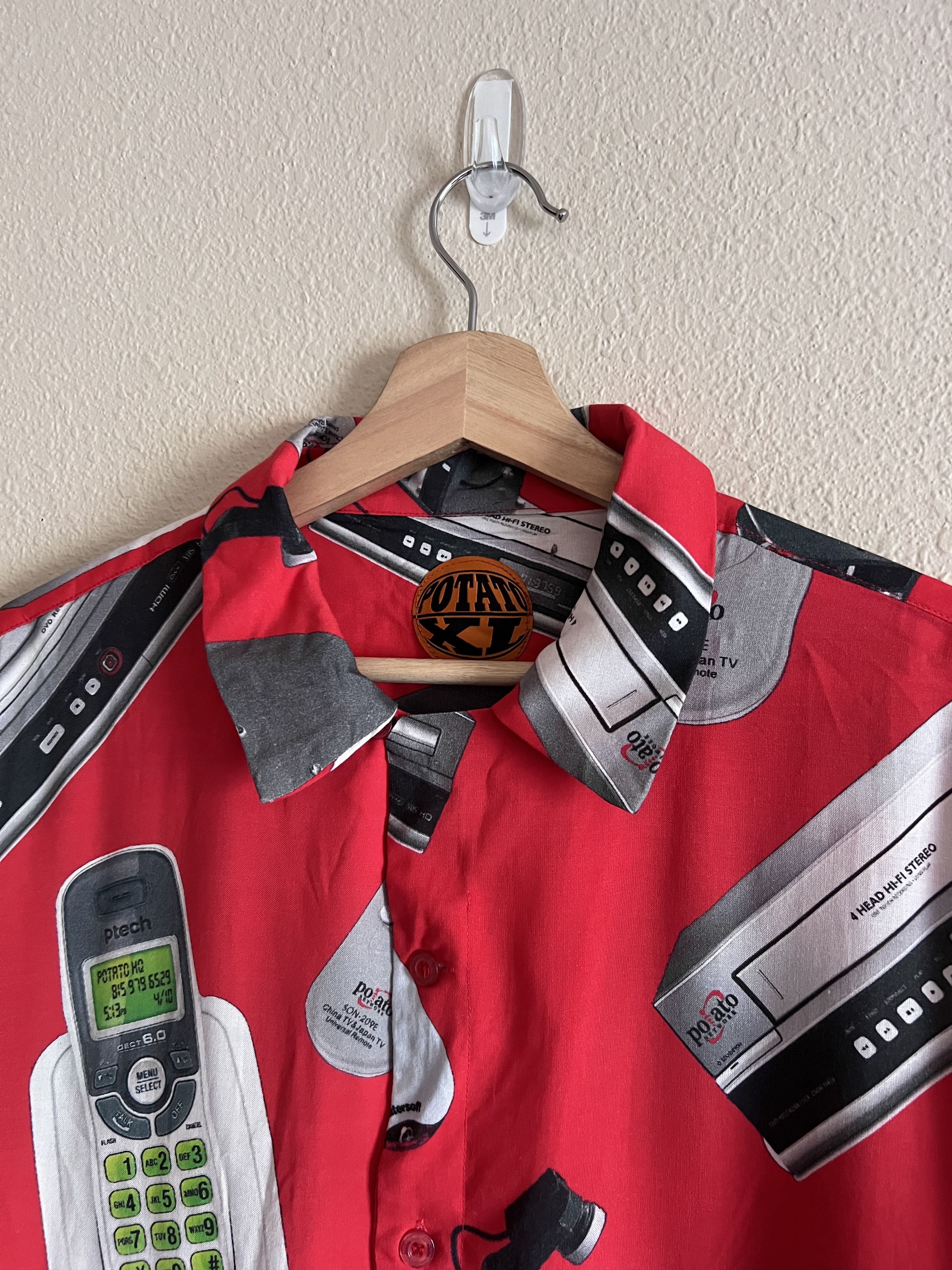Imran Potato Imran Potato Electronics Button Up Shirt in Red Size US XL / EU 56 / 4 - 2 Thumbnail