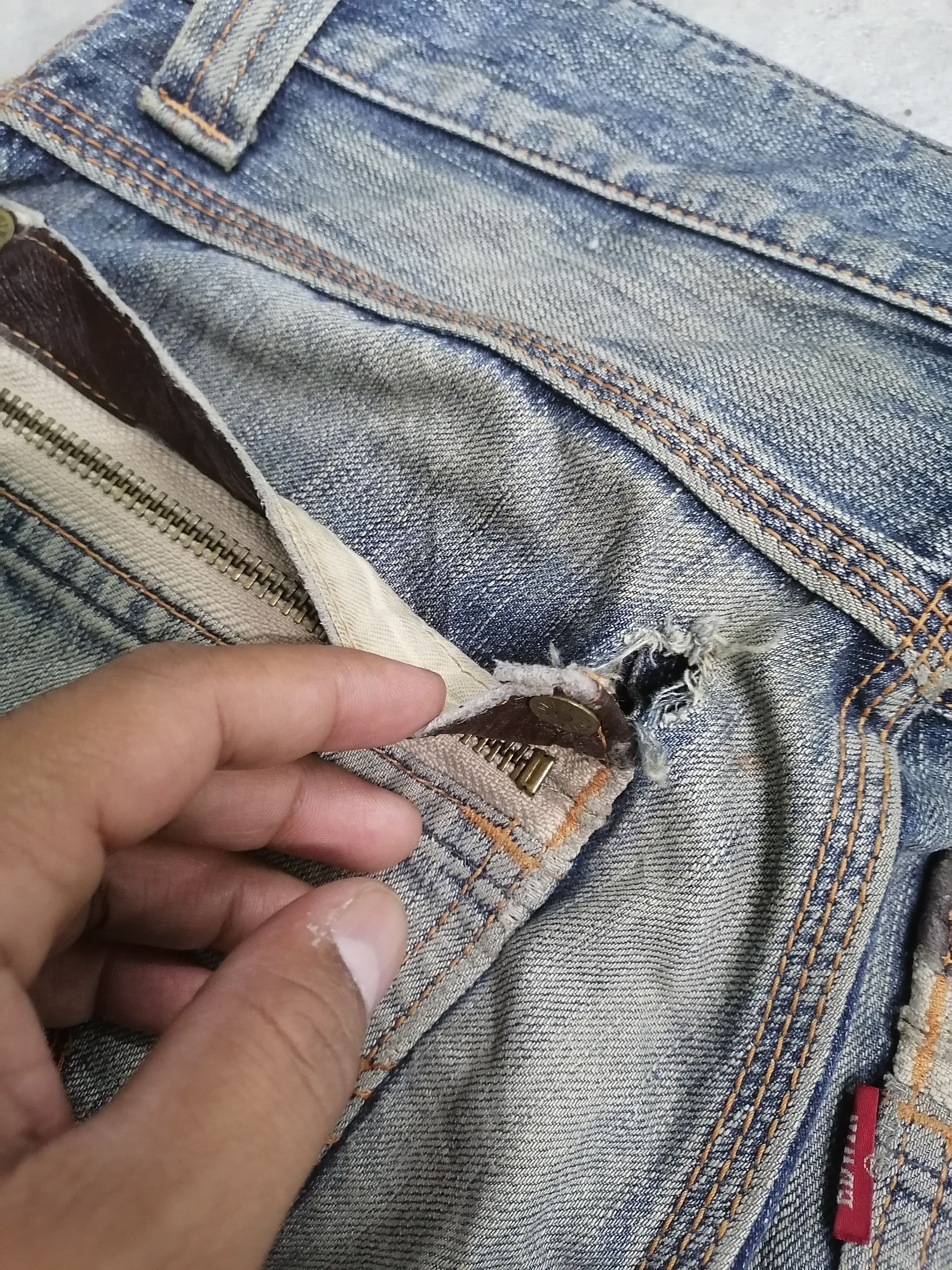 20471120 × Beauty Beast Super Trashed🔥Edwin 503 Blue Trip Distressed Denim Pants⚡⚡⚡ Size US 30 / EU 46 - 9 Thumbnail